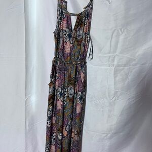 New Directions Multicolor Floral jumpsuit